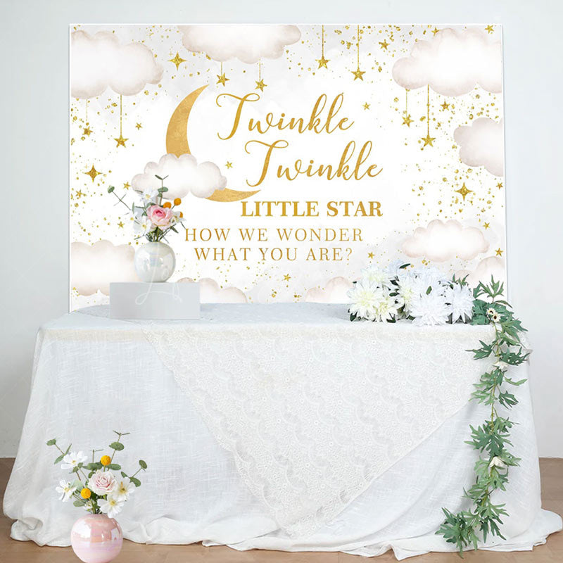 Lofaris Twinkle Little Star Cloud Moon Baby Shower Backdrop