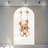 Lofaris Twinkle Little Star Teddy Bear Arch Backdrop We Can Bearly Wait for Baby Shower Moon and Clouds Party Decor