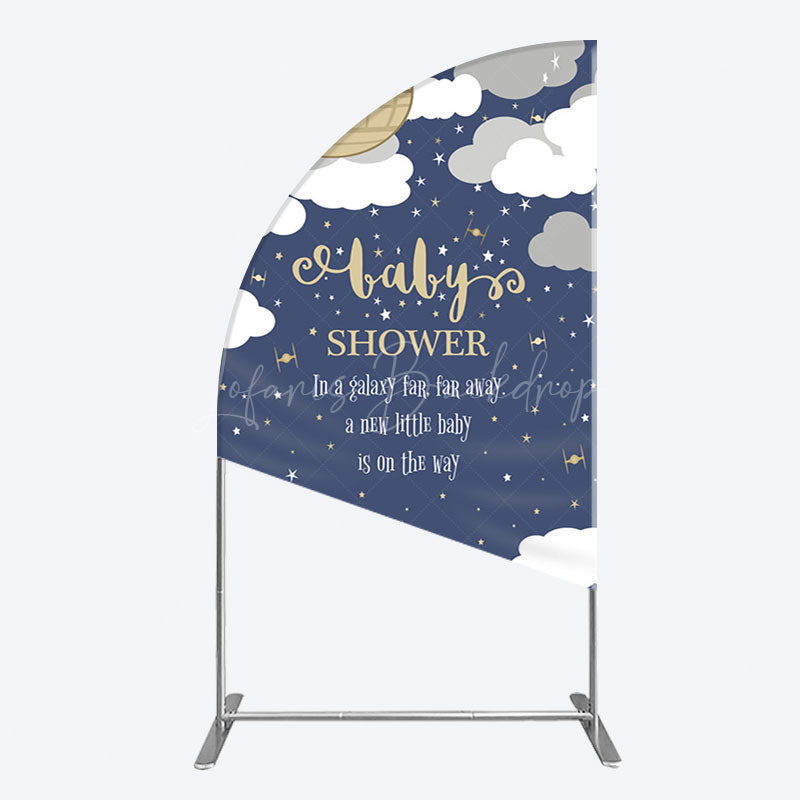 Lofaris Twinkle Moonlight Night Baby Shower Half Moon Arch Backdrop