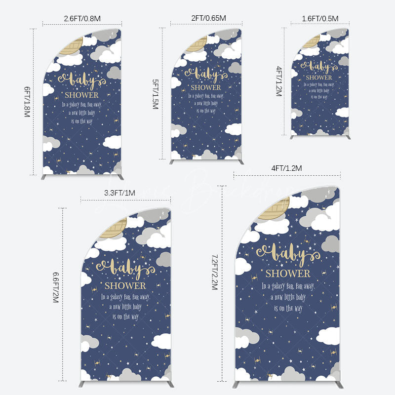 Lofaris Twinkle Moonlight Night Baby Shower Half Moon Arch Backdrop