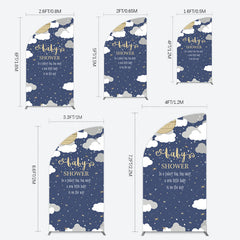 Lofaris Twinkle Moonlight Night Baby Shower Half Moon Arch Backdrop