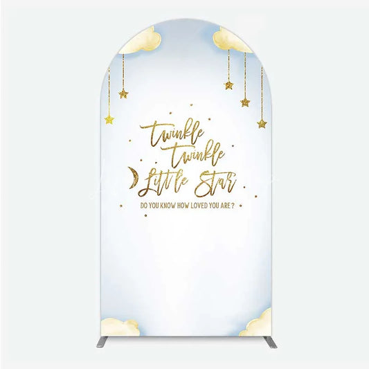 Lofaris Twinkle Little Star Arch Backdrop Gold Moon and Clouds Baby Shower Decoration