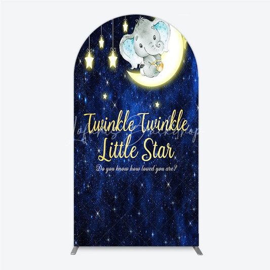 Lofaris Twinkle Little Star Elephant Arch Backdrop Moon and Stars Baby Shower Party Cover