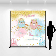 Lofaris Twins Pumpkin Carriage Custom Baby Shower Backdrop