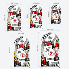 Lofaris Two Fast 2 Curious Racing Birthday Arch Backdrop