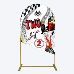 Lofaris Two Fast 2 Curious Racing Birthday Arch Backdrop