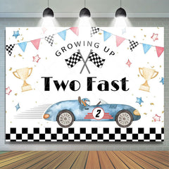 Lofaris Two Fast Racing Car Birthday Backdrop For Boys Sports Party Decor Kids Photo Prop