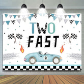 Lofaris Two Fast Racing Car Birthday Backdrop For Boys Sports Party Decor Kids Photo Prop