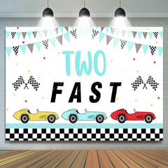 Lofaris Two Fast Racing Car Birthday Backdrop For Boys Sports Party Decor Kids Photo Prop