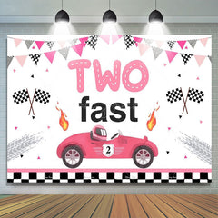 Lofaris Two Fast Racing Car Birthday Backdrop For Boys Sports Party Decor Kids Photo Prop
