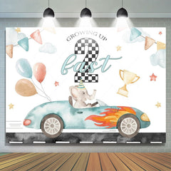 Lofaris Two Fast Racing Car Birthday Backdrop For Boys Sports Party Decor Kids Photo Prop