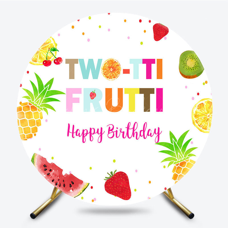 Lofaris Two Frutti Kids Birthday Summer Round Backdrop
