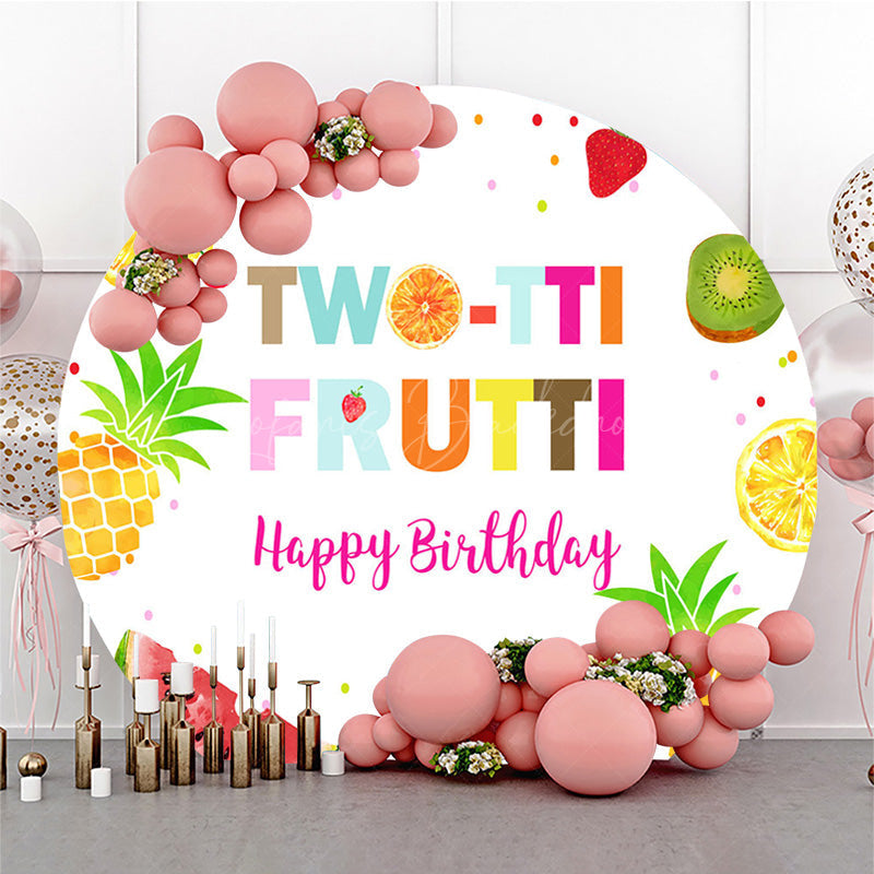 Lofaris Two Frutti Kids Birthday Summer Round Backdrop