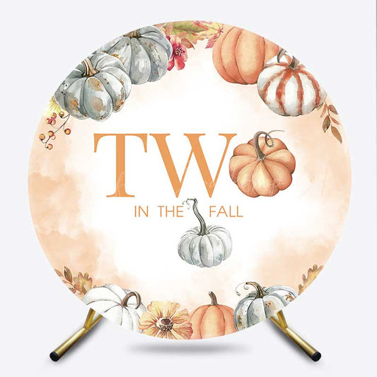 Lofaris Two In The Fall Pumpkin Autumn Round Birthday Cover