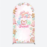 Lofaris Two Sweet Birthday Arch Backdrop for 2nd Winter Candyland with Gingerbread Christmas Shoppe Party