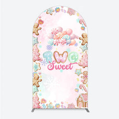 Lofaris Two Sweet Birthday Arch Backdrop for 2nd Winter Candyland with Gingerbread Christmas Shoppe Party