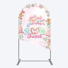 Lofaris Two Sweet Birthday Arch Backdrop for 2nd Winter Candyland with Gingerbread Christmas Shoppe Party