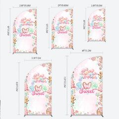 Lofaris Two Sweet Birthday Half Moon Arch Backdrop for 2nd Winter Candyland with Gingerbread Christmas Shoppe Party