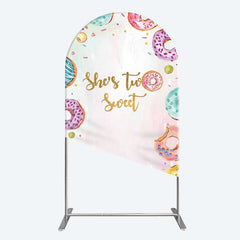 Lofaris Two Sweet Donut Pink Girl Birthday Arch Backdrop