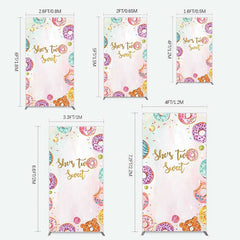 Lofaris Two Sweet Donut Pink Girl Birthday Rectangle Backdrop