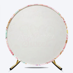 Lofaris Two Sweet Winter Candyland Round Backdrop Gingerbread and Cookies 2nd Birthday Christmas Themed Party Decor