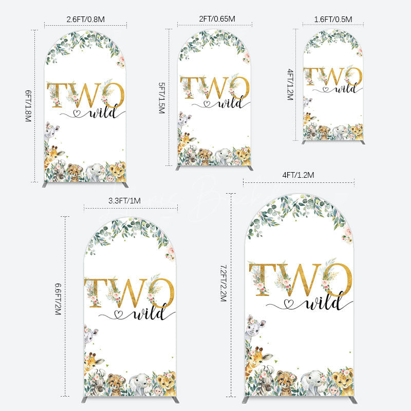 Lofaris Two Wild Animals Boy Birthday Arch Backdrop