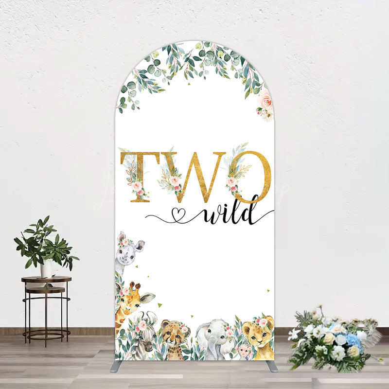Lofaris Two Wild Animals Boy Birthday Arch Backdrop