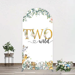 Lofaris Two Wild Animals Boy Birthday Arch Backdrop