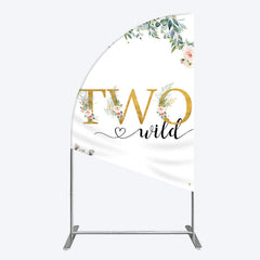 Lofaris Two Wild Animals Boy Birthday Half Moon Arch Backdrop