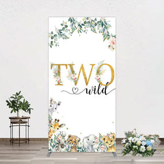 Lofaris Two Wild Animals Boy Birthday Rectangle Backdrop