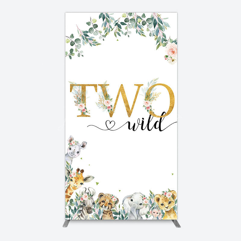Lofaris Two Wild Animals Boy Birthday Rectangle Backdrop