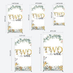 Lofaris Two Wild Animals Boy Birthday Rectangle Backdrop
