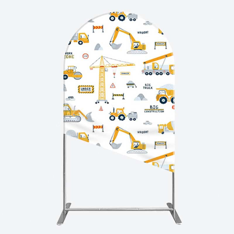 Lofaris Under Construction Excavator Baby Shower Arch Backdrop
