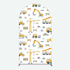 Lofaris Under Construction Excavator Baby Shower Arch Backdrop