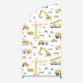 Lofaris Under Construction Excavator Baby Shower Half Moon Arch Backdrop