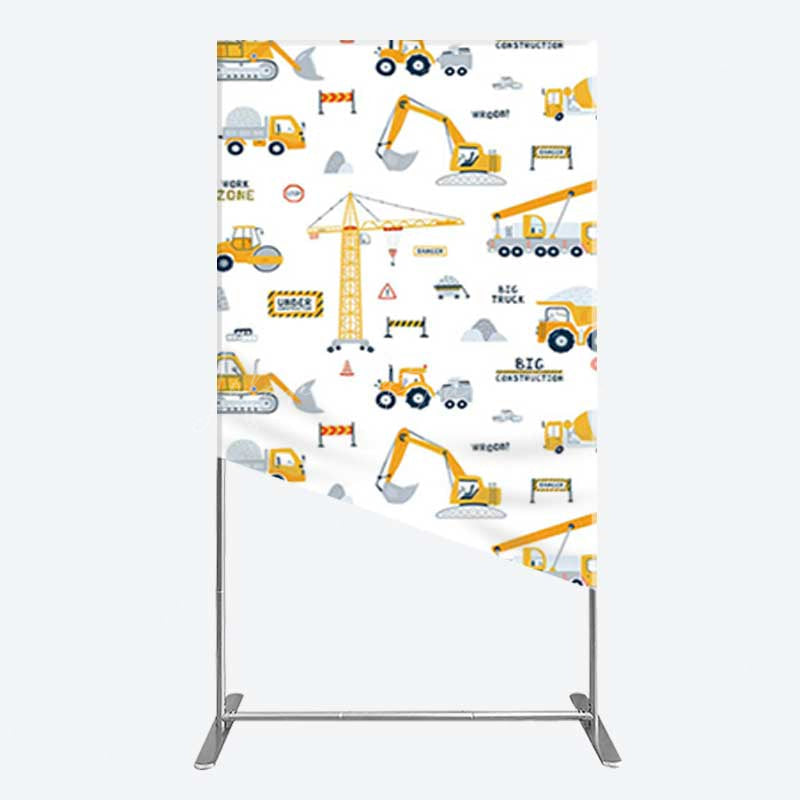 Lofaris Under Construction Excavator Baby Shower Rectangle Backdrop