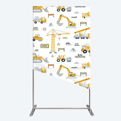 Lofaris Under Construction Excavator Baby Shower Rectangle Backdrop