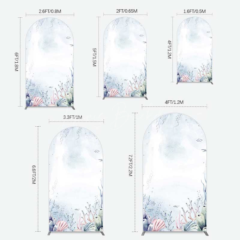 Lofaris Under Sea Coral Birthday Party Arch Backdrop