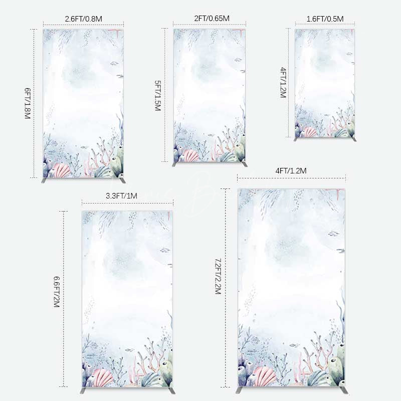 Lofaris Under Sea Coral Birthday Party Rectangle Backdrop