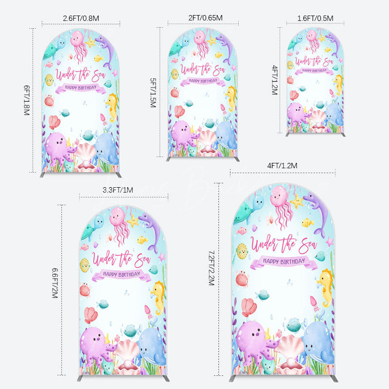 Lofaris Under The Sea Birthday Girl Party Arch Backdrop