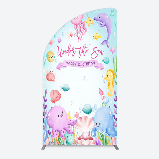 Lofaris Under The Sea Birthday Girl Party Half Moon Arch Backdrop
