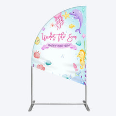 Lofaris Under The Sea Birthday Girl Party Half Moon Arch Backdrop