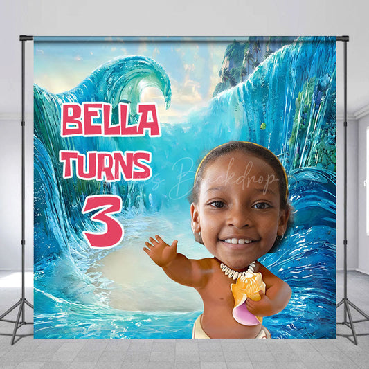 Lofaris Under The Sea Cartoon Custom Photo Birthday Backdrop