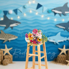 Lofaris Under The Sea Sharks Starfish Cake Smash Backdrop