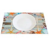 Lofaris Under The Sea Turtle Wood Summer Set of 4 Placemats