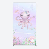 Lofaris Undersea Cute Purple Octopus Birthday Rectangle Backdrop