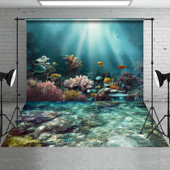 Lofaris Undersea Landscape Coral Fish Combo Set Backdrop
