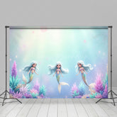 Lofaris Undersea Princess Mermaid Coral Cake Smash Backdrop