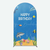 Lofaris Undersea Shark Clownfish Birthday Arch Backdrop