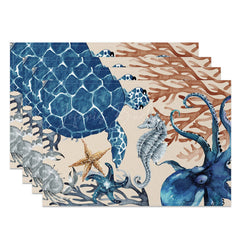 Lofaris Underwater Animal World Summer Set of 4 Placemats